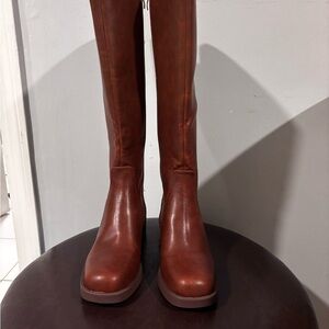 Women's Tall Leather Riding Boots - Brown